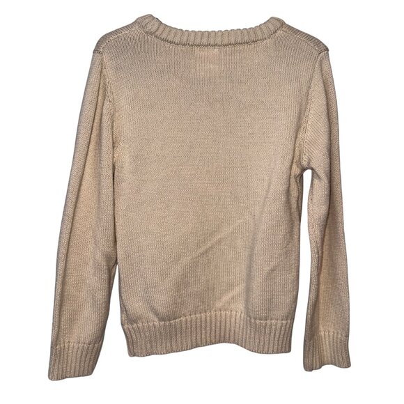 Holiday Time Beige Reindeer & Santa Knit Sweater 5T - Picture 7 of 7